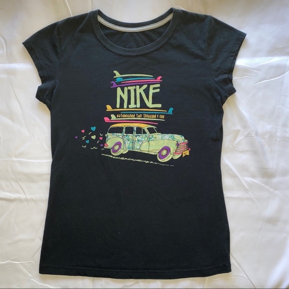 Nike Other - Girls NIKE Surf Wagon Black Tee Shirt L Soft